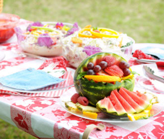 A Summer Picnic On A Lawn 