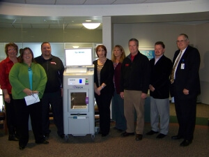 Representatives from St. Luke's, St. Luke's Foundation, Charter Media and Como Oil attended the official unveiling of the Faxitron BioVision.