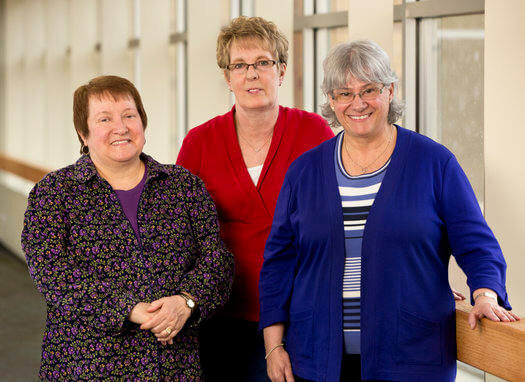 Theresa “Terri” Langlois, Gale Bouchard, and Mary Laverdiere were honored for their 45 years of service to St. Luke’s and its patients.