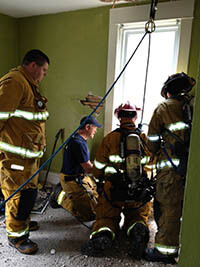 Fire Fighters Inside a House Training