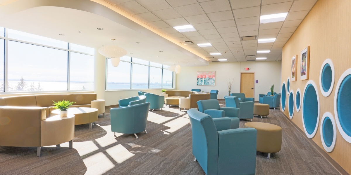 OB-GYN beautiful, bright new lobby overlooking Lake Superior. 