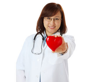 Doctor Holding a Small Heart Shape Pillow