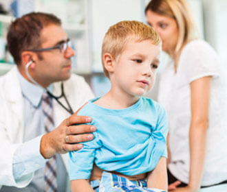 Doctor Listen to a child heart 