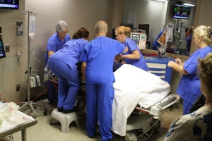 nursing staff demonstrate the capabilities of the Sim Lab 