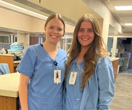 Two Aspirus St. Luke's nursing interns in the Aspirus St. Luke's ICU