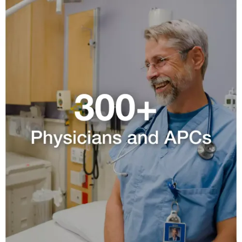 St. Luke's Doctor with text overlay that says "300+ physicians and APCs"